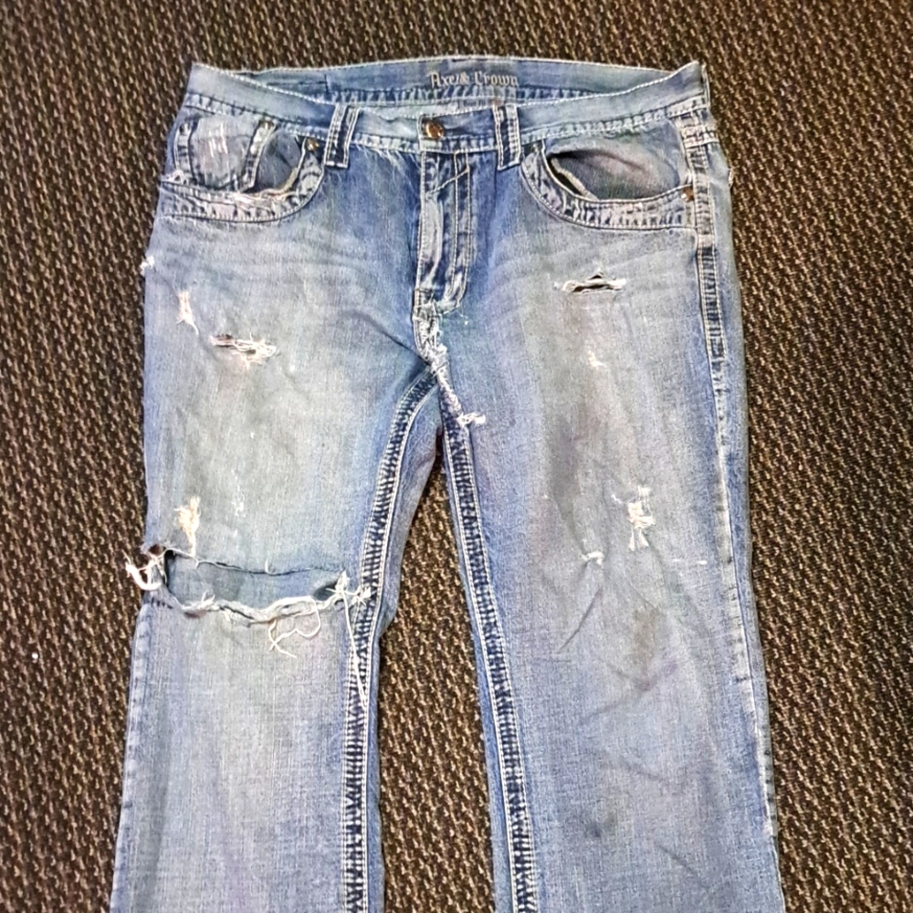 Axe and crown designer jeans